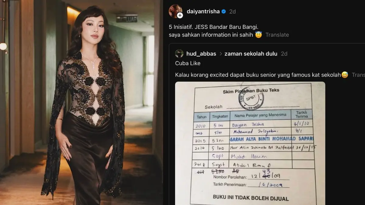 Pelajar Terkejut Jumpa Buku Teks Milik Daiyan Trisha, Tuan Badan Tampil Respon